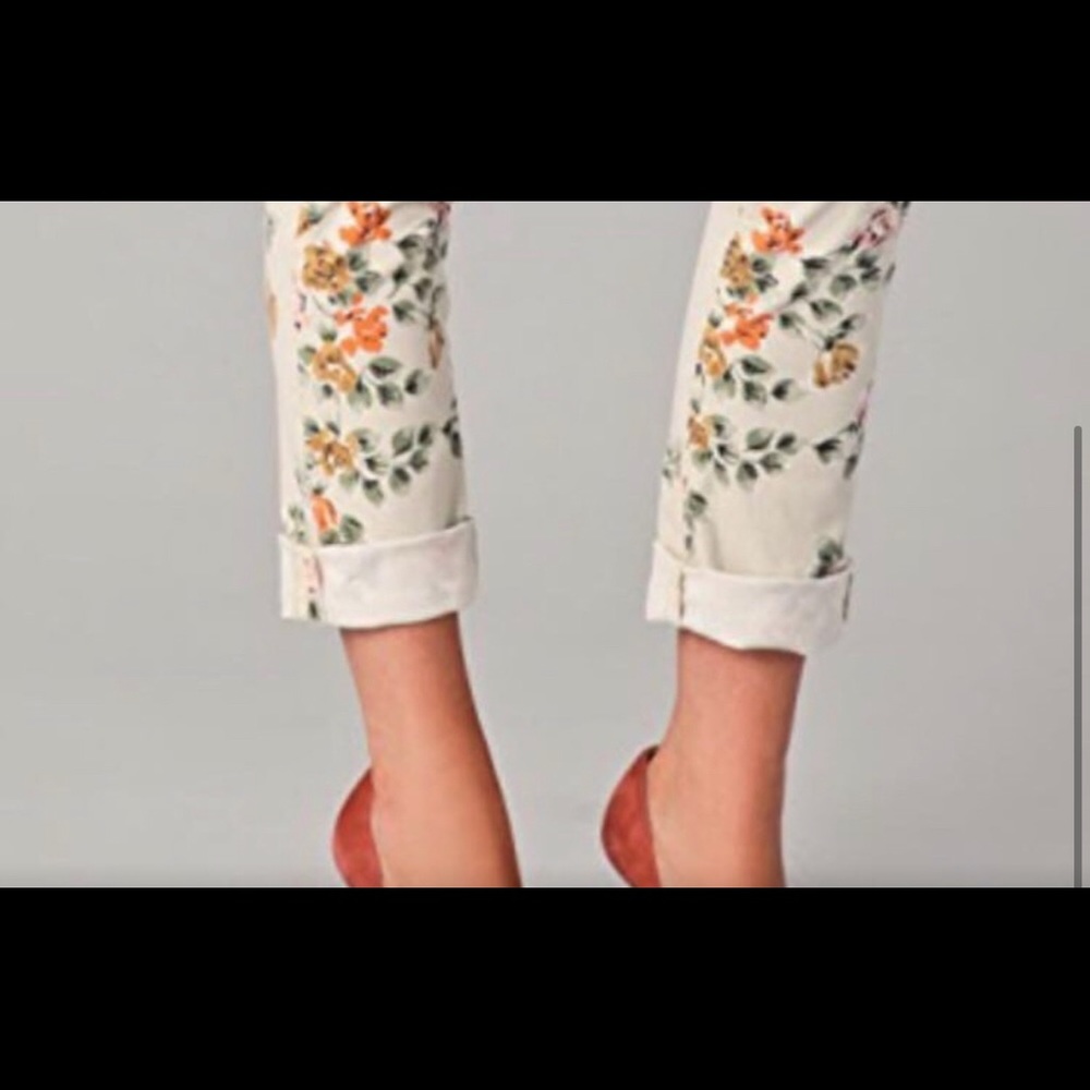 COH floral high waste ankle roll pants size 27 EUC